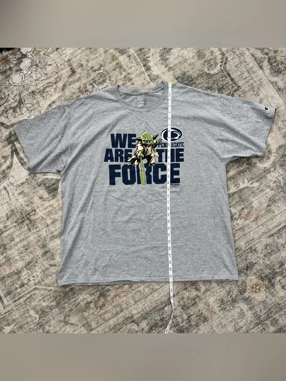 Vintage Champion Penn State X Star Wars Yoda T-Shirt 2XL Gray - Picture 4 of 5